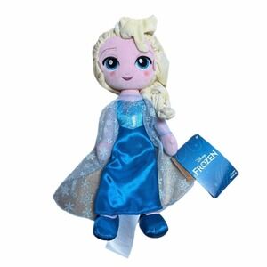 Disney Store official Elsa Plush Doll Frozen Stuffed NWT new 14 in shimmery snow